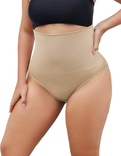 Load image into Gallery viewer, FINETOO Tummy Control High Waisted Shapewear Briefs Plus Size S Nude
