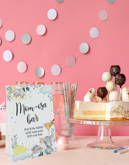 Load image into Gallery viewer, Calf Elephant Momosa Bar Sign Party Wedding Birthday Bridal Shower Decor
