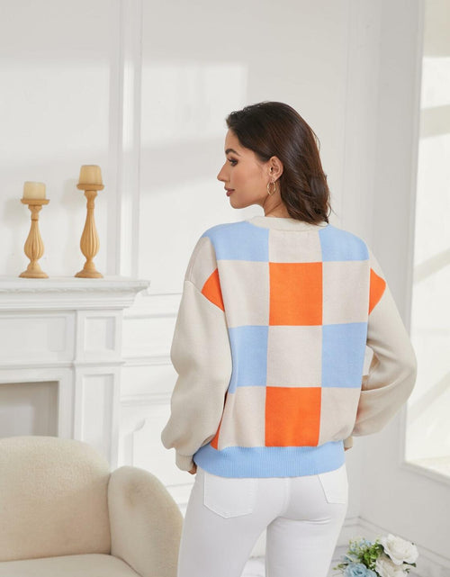 Load image into Gallery viewer, LISILONG Women's Ribbed Knit Sweater Long Sleeve multicolor Pullover Size S
