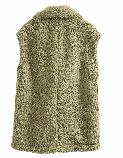 Load image into Gallery viewer, Amazhiyu Womens Faux Fur Waistcoat Vest Laurel Green Size M

