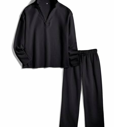 Yioaga Women Tracksuit 2 Piece Set Pullover Sweatshirt Sweatpants Black Size L