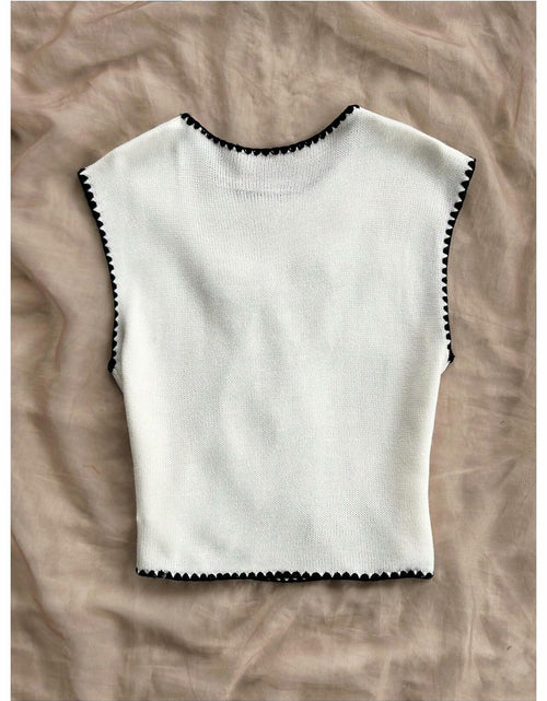 Load image into Gallery viewer, Verdusa Women’s Sleeveless Sweater Vest Bow Knit Tank Top White S
