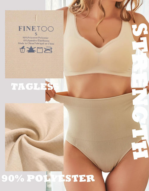 Load image into Gallery viewer, FINETOO Tummy Control High Waisted Shapewear Briefs Plus Size S Nude
