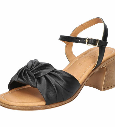Bella Vita Women's Ave-Italy Heeled Sandal Black Italian Leather Size 10 Narrow