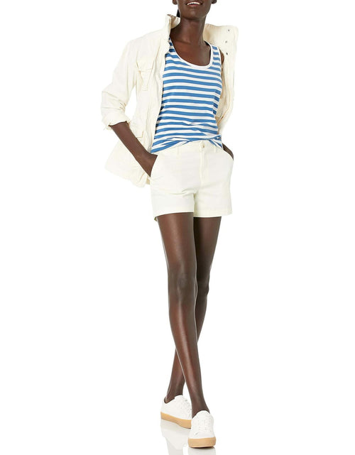 Load image into Gallery viewer, Essentials Women's Mid-Rise Slim-Fit 3.5 Inch Shorts Cream Size 14
