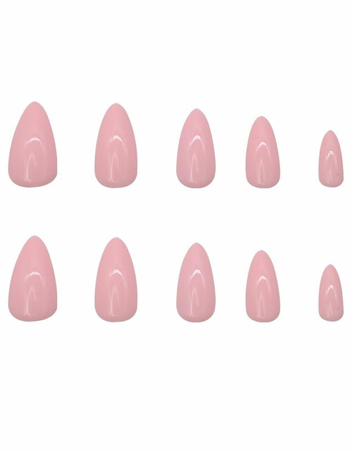 Load image into Gallery viewer, RIICFDD Black Press On Nails Almond Medium Acrylic Full Cover 24Pcs
