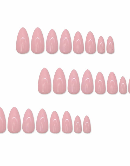 Load image into Gallery viewer, RIICFDD Black Press On Nails Almond Medium Acrylic Full Cover 24Pcs
