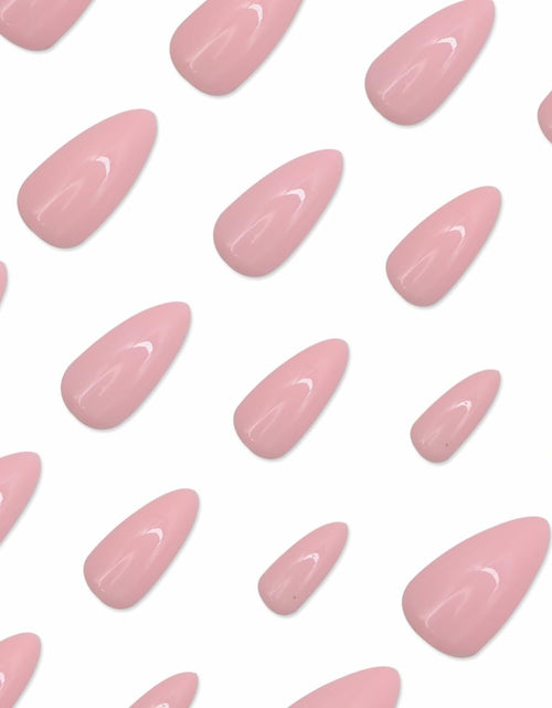 Load image into Gallery viewer, RIICFDD Black Press On Nails Almond Medium Acrylic Full Cover 24Pcs
