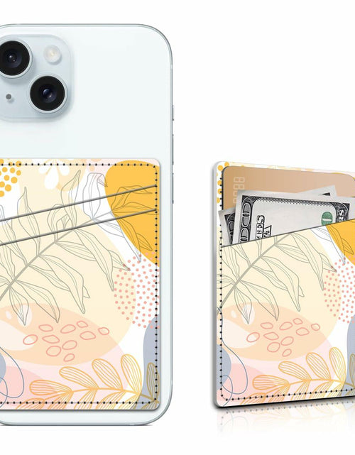 Load image into Gallery viewer, AOPEFNX Card Holder Phone Case Leather Wallet Dual Pocket Abstract Leaf
