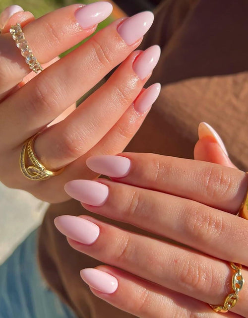 Load image into Gallery viewer, RIICFDD Black Press On Nails Almond Medium Acrylic Full Cover 24Pcs
