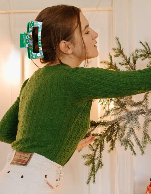 Load image into Gallery viewer, 2PCS Christmas Santa Hair Claw Clips for Women Red &amp; Green Hair Accessories
