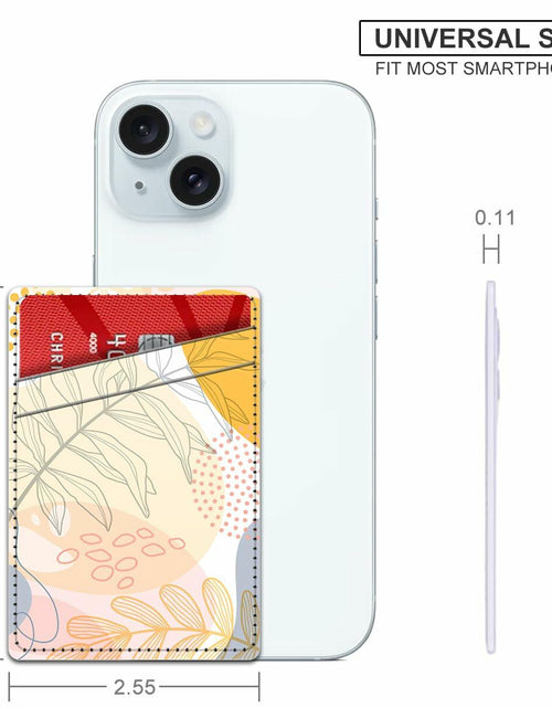 Load image into Gallery viewer, AOPEFNX Card Holder Phone Case Leather Wallet Dual Pocket Abstract Leaf
