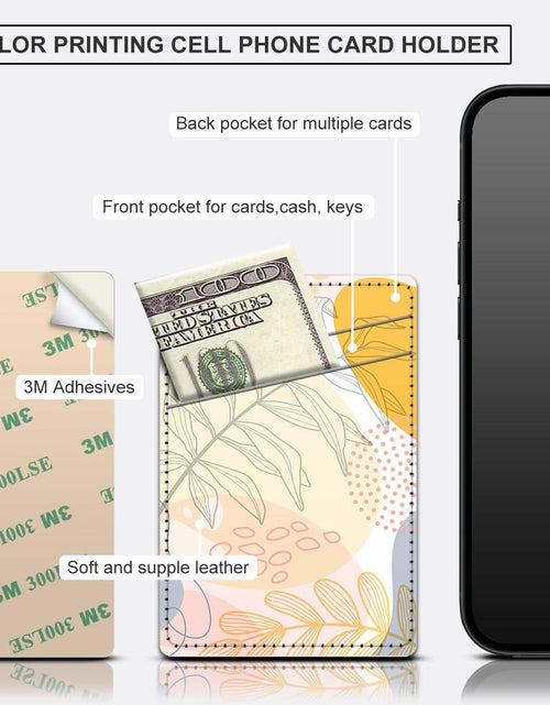 Load image into Gallery viewer, AOPEFNX Card Holder Phone Case Leather Wallet Dual Pocket Abstract Leaf
