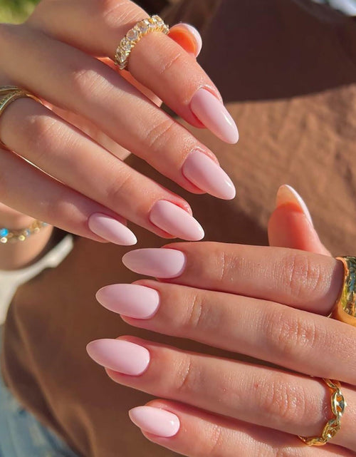 Load image into Gallery viewer, RIICFDD Black Press On Nails Almond Medium Acrylic Full Cover 24Pcs
