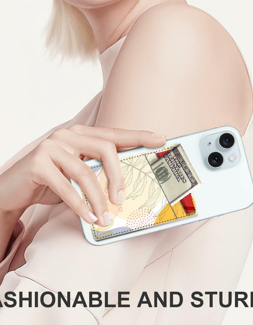 Load image into Gallery viewer, AOPEFNX Card Holder Phone Case Leather Wallet Dual Pocket Abstract Leaf
