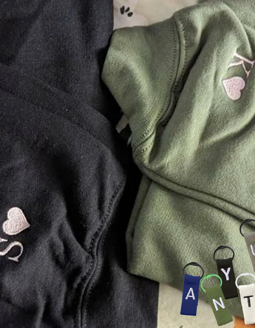 Load image into Gallery viewer, GODMERCH Custom Embroidered Heart Sweatshirt Black Size L
