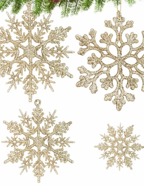 Load image into Gallery viewer, [Like New] Langley 36pcs Rose Gold Glitter Snowflake Ornaments for Christmas Tree
