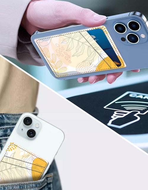 Load image into Gallery viewer, AOPEFNX Card Holder Phone Case Leather Wallet Dual Pocket Abstract Leaf
