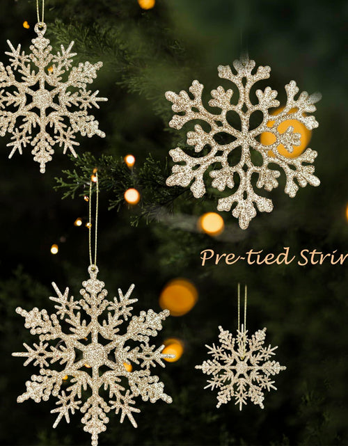 Load image into Gallery viewer, [Like New] Langley 36pcs Rose Gold Glitter Snowflake Ornaments for Christmas Tree
