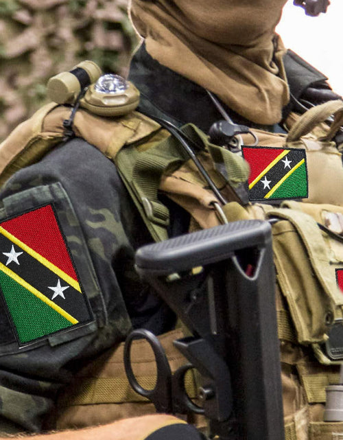 Load image into Gallery viewer, stidsds 2 Pack Saint Kitts and Nevis Flag Embroidered Patches Tactical
