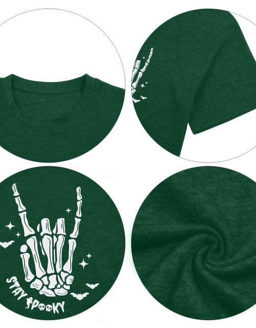 Load image into Gallery viewer, Halloween Oversize T-Shirt Women Spooky Graphic Ghost Tee Green Size XL
