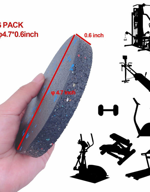 Load image into Gallery viewer, U MAX Exercise Equipment Anti Vibration Pads 4.7x0.6in Black 6pc High Density
