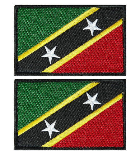 stidsds 2 Pack Saint Kitts and Nevis Flag Embroidered Patches Tactical