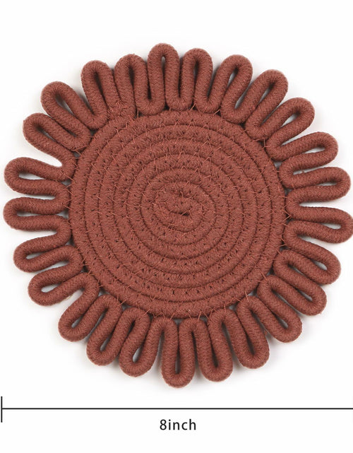 Load image into Gallery viewer, AHHFSMEI 8 Inch Heat Resistant Trivets 4pcs Little Burgundy Red
