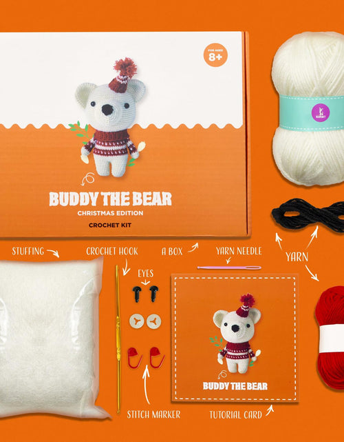 Load image into Gallery viewer, Amigurumi Crochet Kit for Adults Intermediate DIY Craft Bear with Materials
