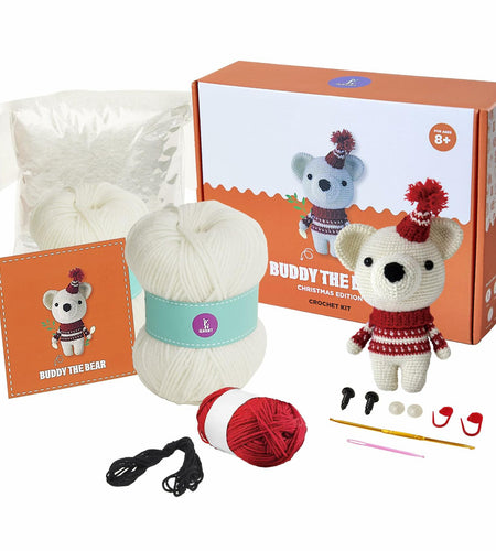 Amigurumi Crochet Kit for Adults Intermediate DIY Craft Bear with Materials