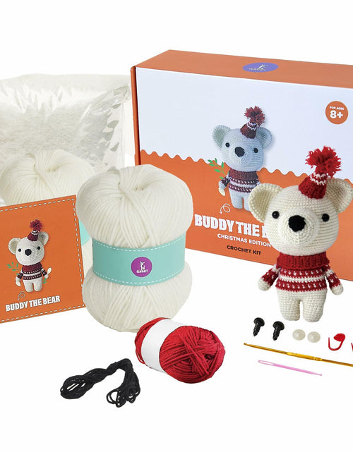 Load image into Gallery viewer, Amigurumi Crochet Kit for Adults Intermediate DIY Craft Bear with Materials
