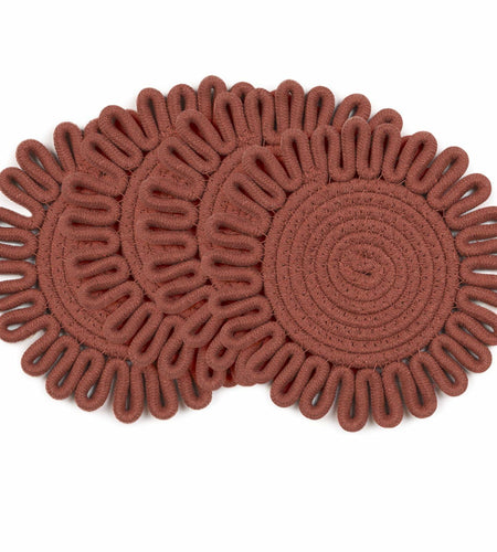 AHHFSMEI 8 Inch Heat Resistant Trivets 4pcs Little Burgundy Red