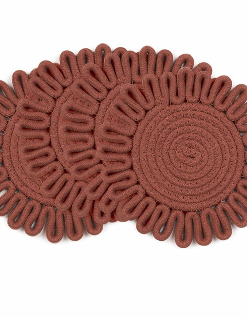 Load image into Gallery viewer, AHHFSMEI 8 Inch Heat Resistant Trivets 4pcs Little Burgundy Red
