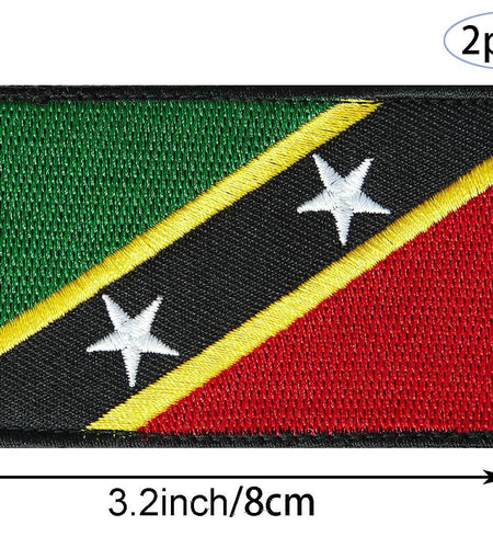 stidsds 2 Pack Saint Kitts and Nevis Flag Embroidered Patches Tactical