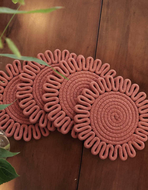 Load image into Gallery viewer, AHHFSMEI 8 Inch Heat Resistant Trivets 4pcs Little Burgundy Red
