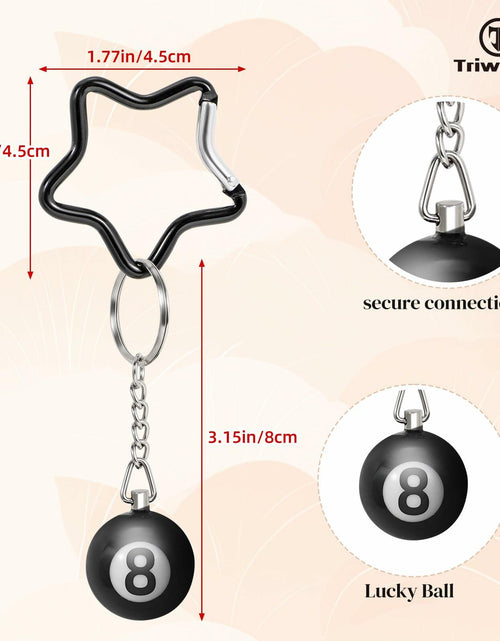 Load image into Gallery viewer, TRIWORKS Keychain Star Heart Pink Butterfly 8 Ball Dice Strawberry Charm
