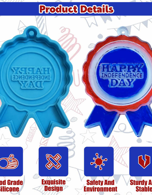 Load image into Gallery viewer, Ysqool American Badge Keychain Mold Silicone Blue DIY Cake Decoration
