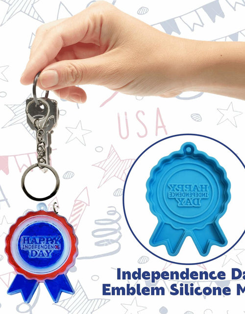 Load image into Gallery viewer, Ysqool American Badge Keychain Mold Silicone Blue DIY Cake Decoration
