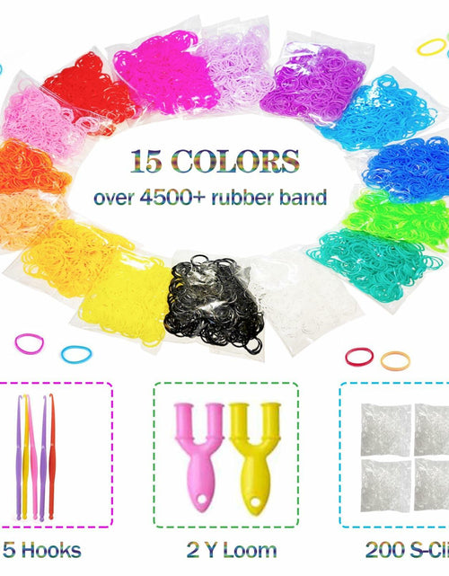 Load image into Gallery viewer, MEGANEOPRE Loom Bracelet Bands Kit 4500+ Pcs 15 Colors Clips Hooks Loom
