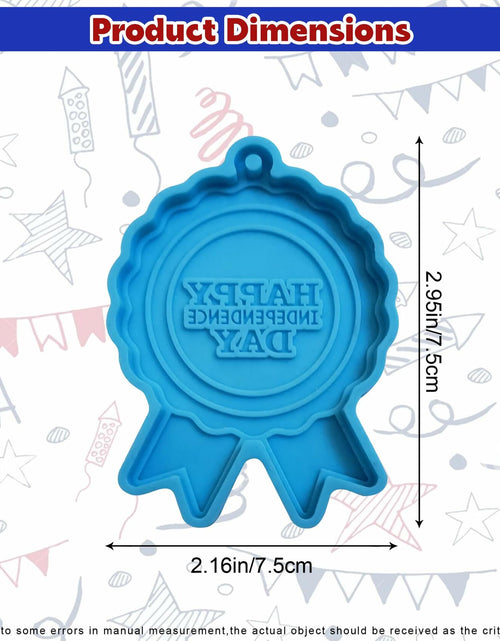 Load image into Gallery viewer, Ysqool American Badge Keychain Mold Silicone Blue DIY Cake Decoration
