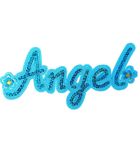 Cute Fashion Big Letters Sequins Patch Angel Girl Bling Iron On Sew On