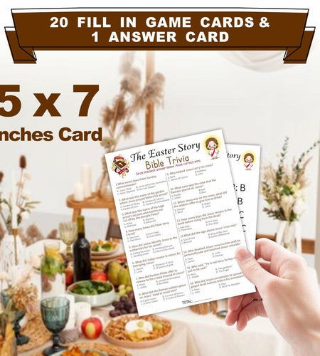 WeMaison Bible Game Cards 20 Pcs Christian Trivia Party Game A02