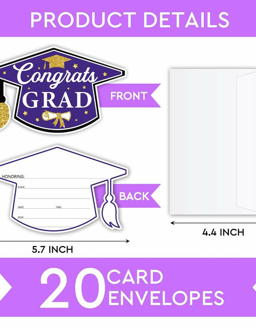 Load image into Gallery viewer, SHIEL-EVEN Graduation Invitation Cards with Envelope, 20 Count Party Decor
