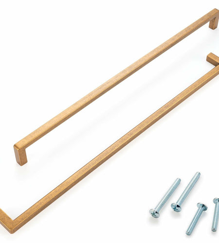 ASKANO Antique Brass Cabinet Pulls 12.6" Hole Centers Square Bar Pack of 1