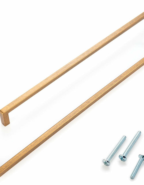 Load image into Gallery viewer, ASKANO Antique Brass Cabinet Pulls 12.6" Hole Centers Square Bar Pack of 1
