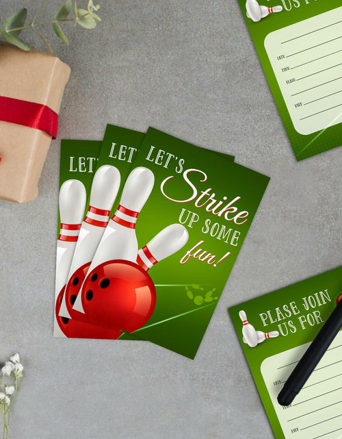 Load image into Gallery viewer, Feyerr Bowling Birthday Invitations for Boys Girls 30 Count Double Sided Cards

