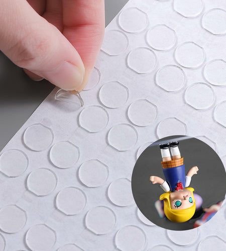Adhesive Stick Dots Two-Sided Mounting Putty 0.4"x0.4" 600pcs Clear
