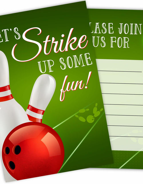 Load image into Gallery viewer, Feyerr Bowling Birthday Invitations for Boys Girls 30 Count Double Sided Cards
