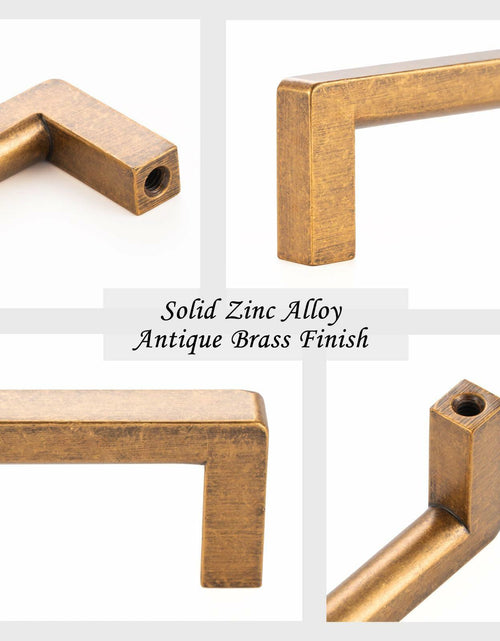 Load image into Gallery viewer, ASKANO Antique Brass Cabinet Pulls 12.6" Hole Centers Square Bar Pack of 1
