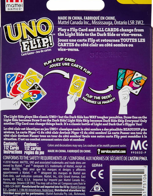 Load image into Gallery viewer, Mattel UNO FLIP! Family Card Game 112 Cards Sturdy Storage Tin Ages 7+
